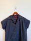 SHAMASK "Classic Shirt Dress in Cotton Poplin in Black" (Size M/L)