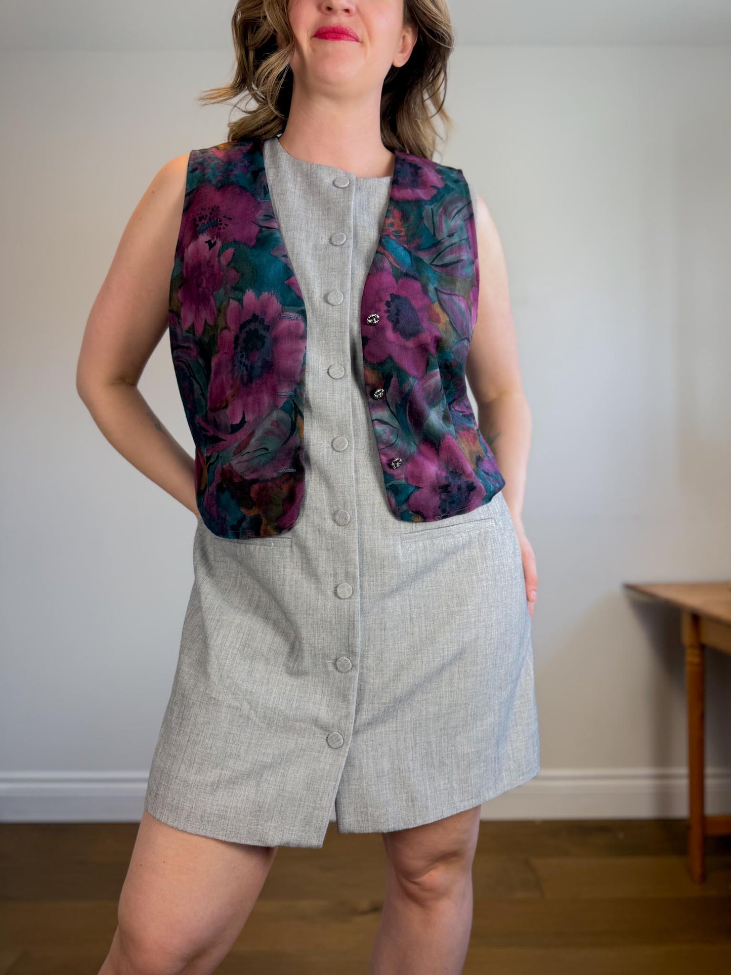 Vintage Floral Vest (Size XL)
