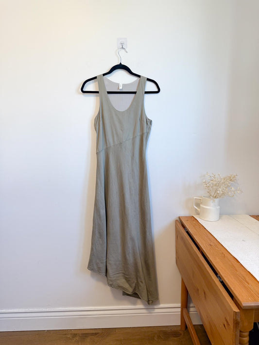 KOTN Bias Cut Asymmetrical Tank Dress in Laurel Oak (Size XS/S)