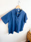 Eileen Fisher Washed Organic Linen Délavé Band Collar Shirt (Size XL)