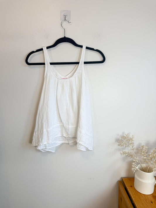 Papillon Mer White Cotton Gauze Tank SOLD AS IS (Size S)