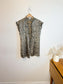 Vintage Leopard Print Blouse with Front Tie (Size L)