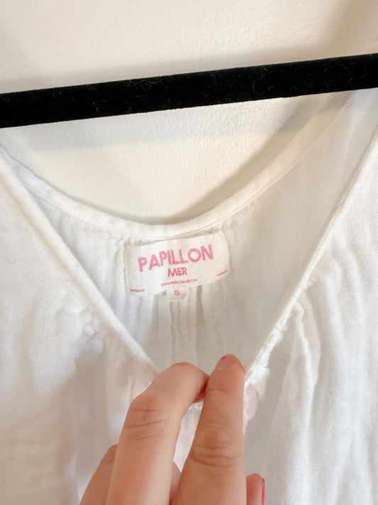 Papillon Mer White Cotton Gauze Tank SOLD AS IS (Size S)