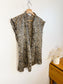 Vintage Leopard Print Blouse with Front Tie (Size L)