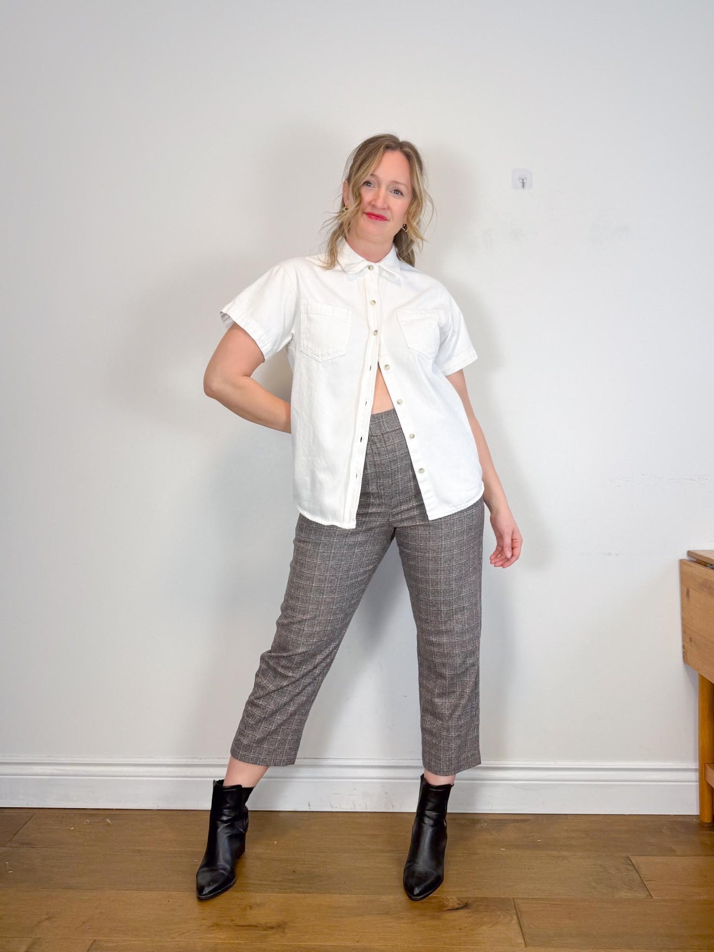 Denim Forum White Denim Shirt (Size M)