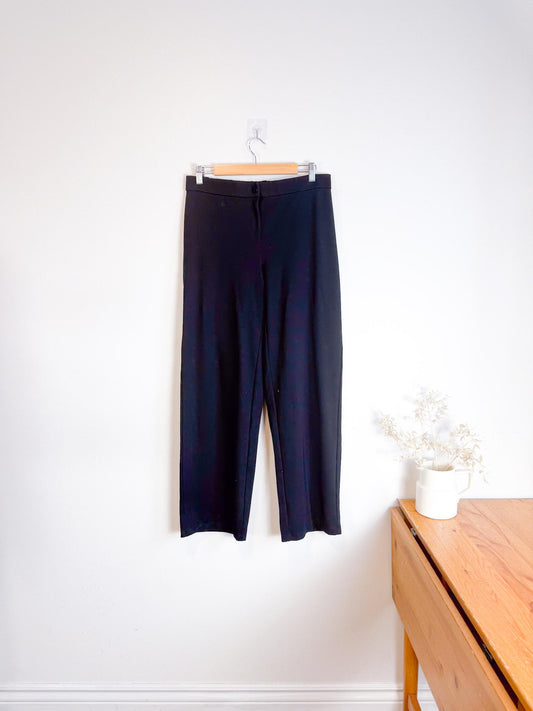 Eileen Fisher "Flex Tencel Ponte Straight Pant in Black" (Size M)