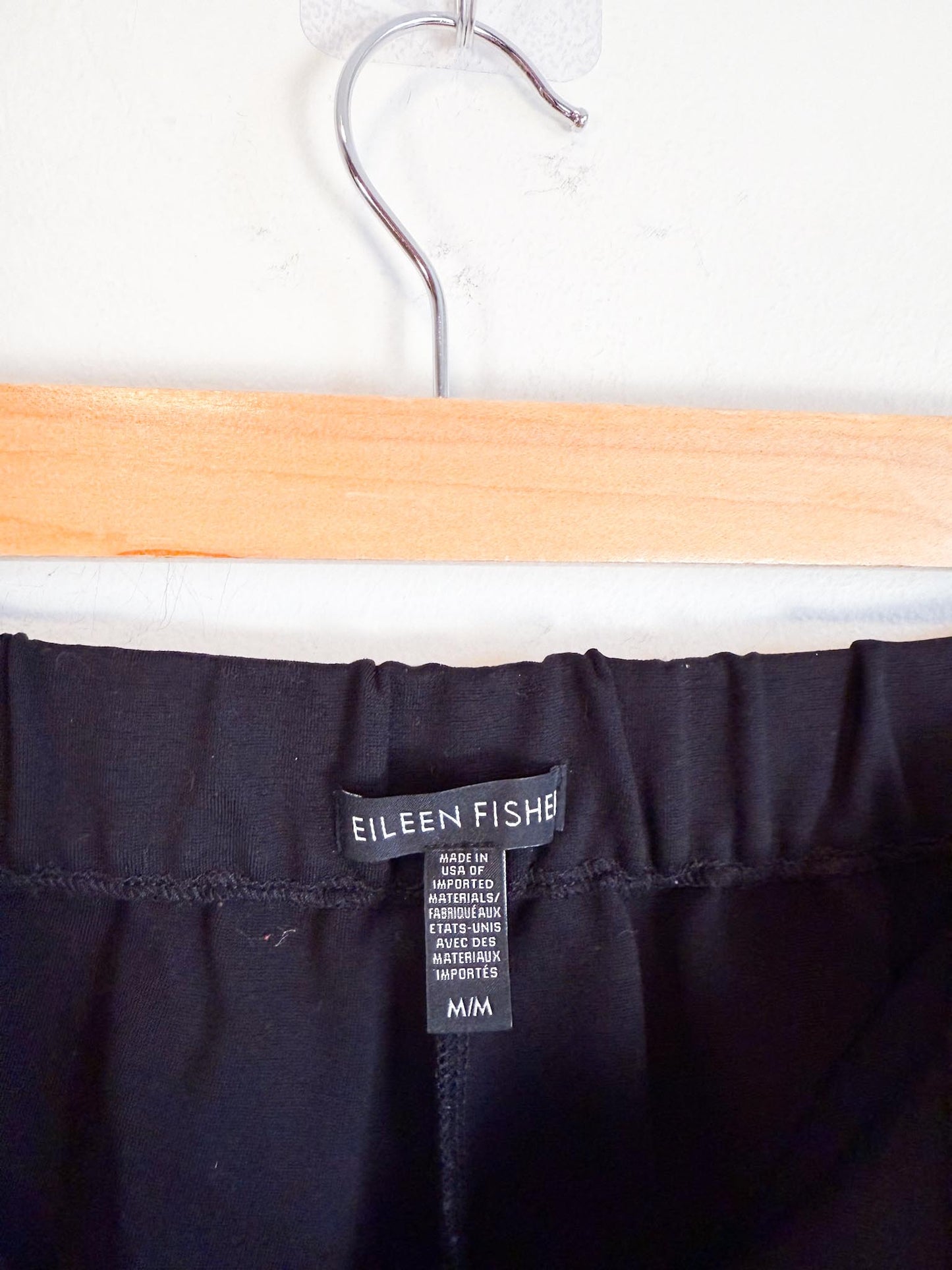 Eileen Fisher "Flex Tencel Ponte Straight Pant in Black" (Size M)