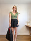 Hand Knit Wrap Top in Green (Size S/M)