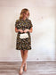 Vintage Coffee Print Shirt Dress (Size L/XL)