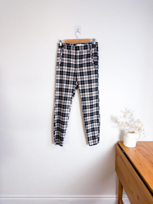 InWear "JannahIW Pant in Black/White Plaid" (Size 6)