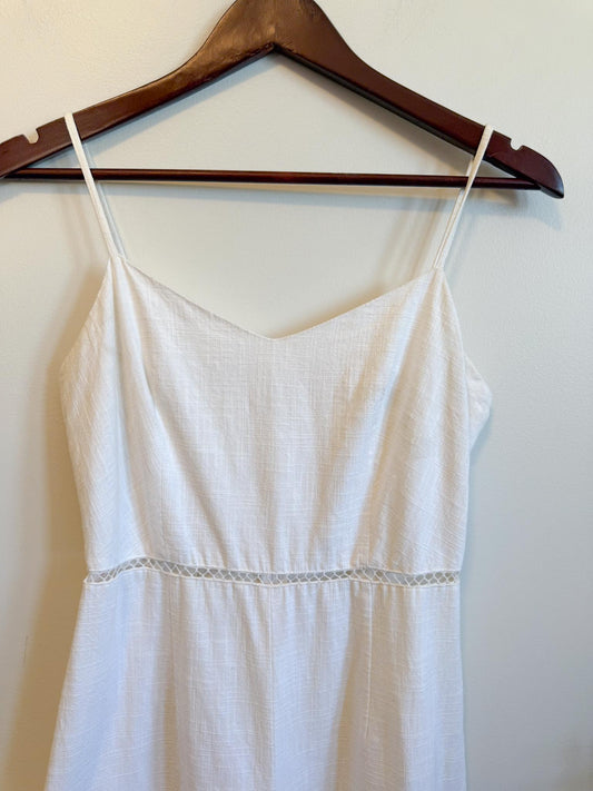 Club Monaco Wide Leg Jumpsuit with Red Floral Embroidery (Size S)