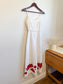 Club Monaco Wide Leg Jumpsuit with Red Floral Embroidery (Size S)