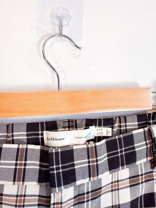 InWear "JannahIW Pant in Black/White Plaid" (Size 6)