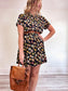 Vintage Coffee Print Shirt Dress (Size L/XL)