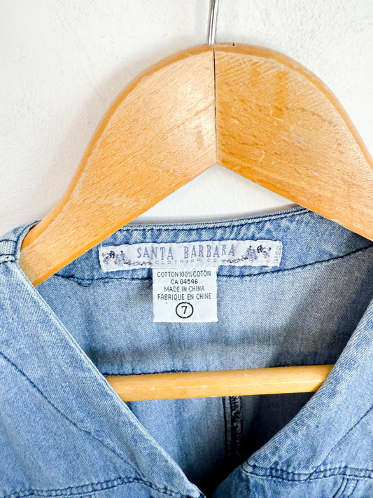 Vintage Denim Sleeveless Dress (Size S)