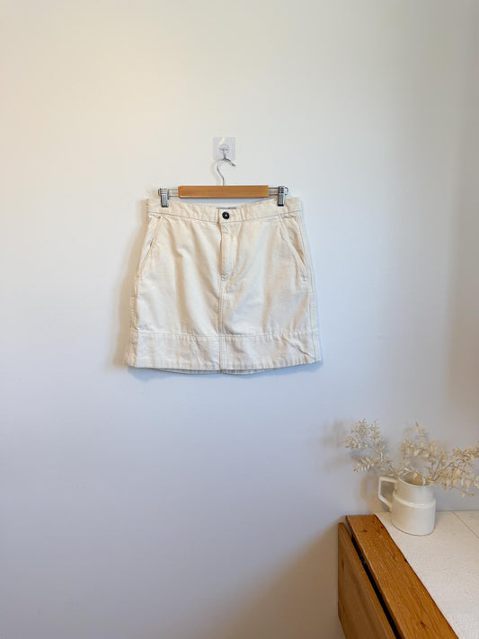 Everlane "The Canvas Stamp Cotton Mini Skirt in Bone" (Size 10)