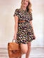 Vintage Coffee Print Shirt Dress (Size L/XL)