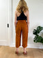 & Other Stories Linen Blend Belted Culottes in Rust (Size 2)