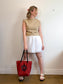 LOFT White Linen Mini Skirt (Size XL)