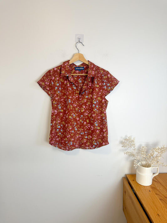 Princess Highway Floral Short Sleeve Blouse (Size M/L)