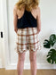 REJINA PYO "Oscar Plaid Cotton-linen Shorts In Check" (Size 8)