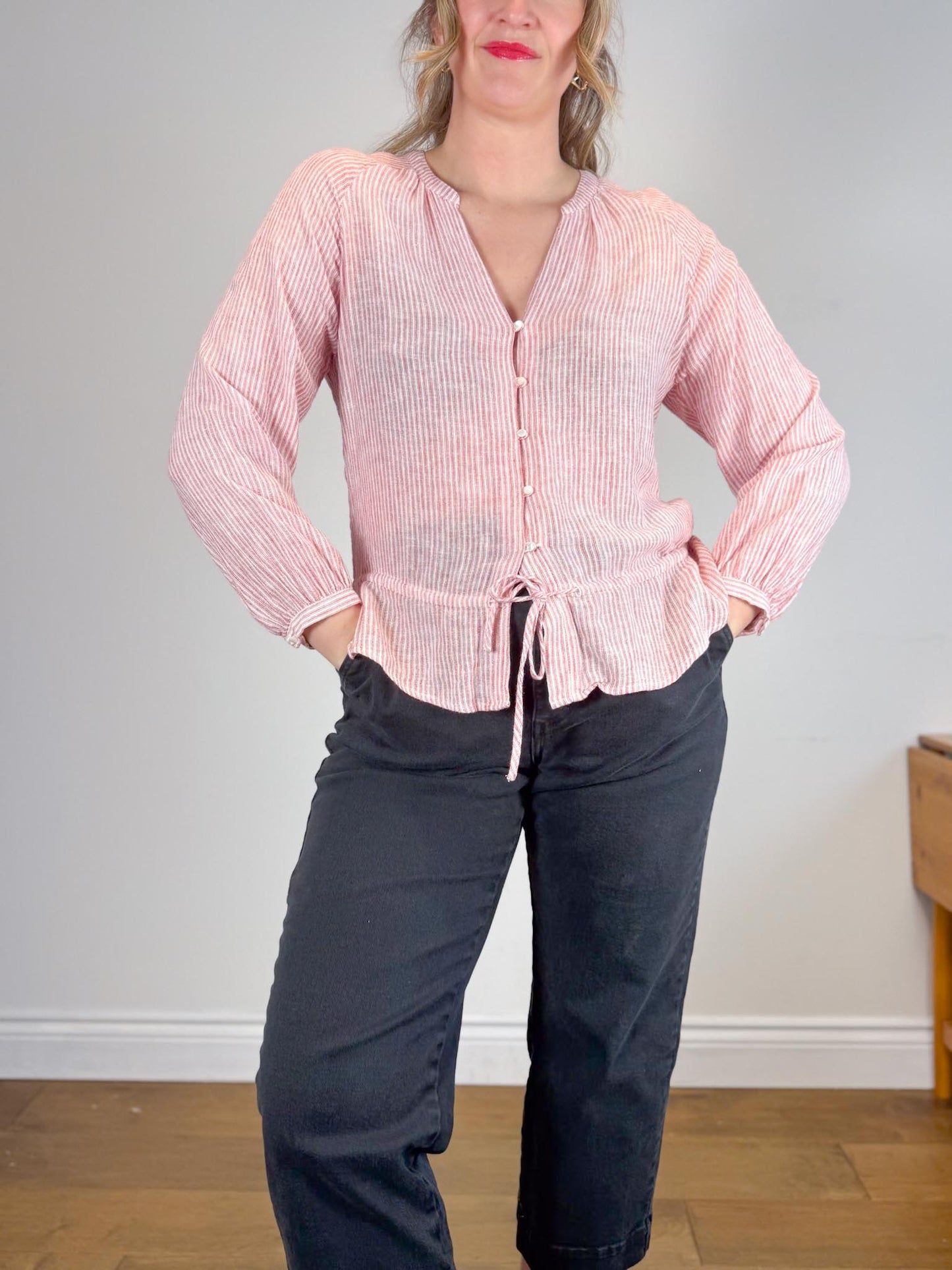 Rails "Marti Blouse in Scarlet Stripe" (Size M)