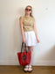 LOFT White Linen Mini Skirt (Size XL)
