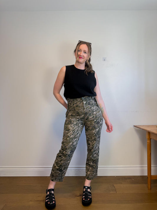 Zadig & Voltaire "Trousers Pilote" in Camo Print (Size L)