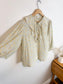 Wilfred Silk Ruffle Collar Blouse in Pastel Green/Yellow (Size M)