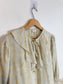 Wilfred Silk Ruffle Collar Blouse in Pastel Green/Yellow (Size M)