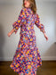 Caballero "Moon Maxi Dress in Stamped Hibiscus Print (Size S/M)