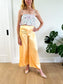 Tangerine Satin Wide Leg Pants (Size S)