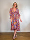 Caballero "Moon Maxi Dress in Stamped Hibiscus Print (Size S/M)