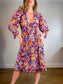 Caballero "Moon Maxi Dress in Stamped Hibiscus Print (Size S/M)