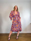 Caballero "Moon Maxi Dress in Stamped Hibiscus Print (Size S/M)