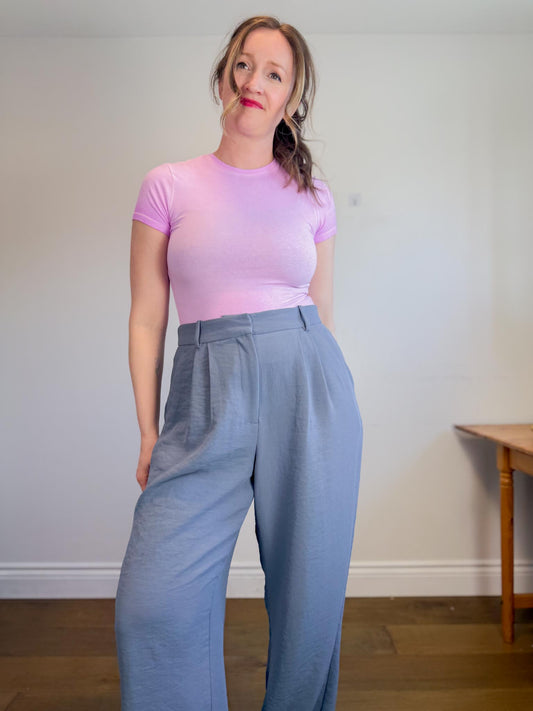 Abercrombie Curve Love Sloane Tailored Pant in Blue SOLD AS IS (Size 32)