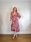 Caballero "Moon Maxi Dress in Stamped Hibiscus Print (Size S/M)