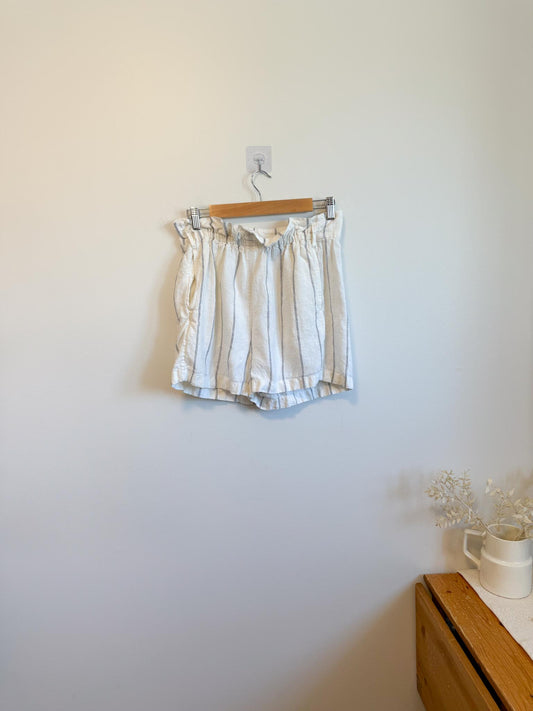 Wilfred Linen Shorts with White/Navy Stripe (Size M)