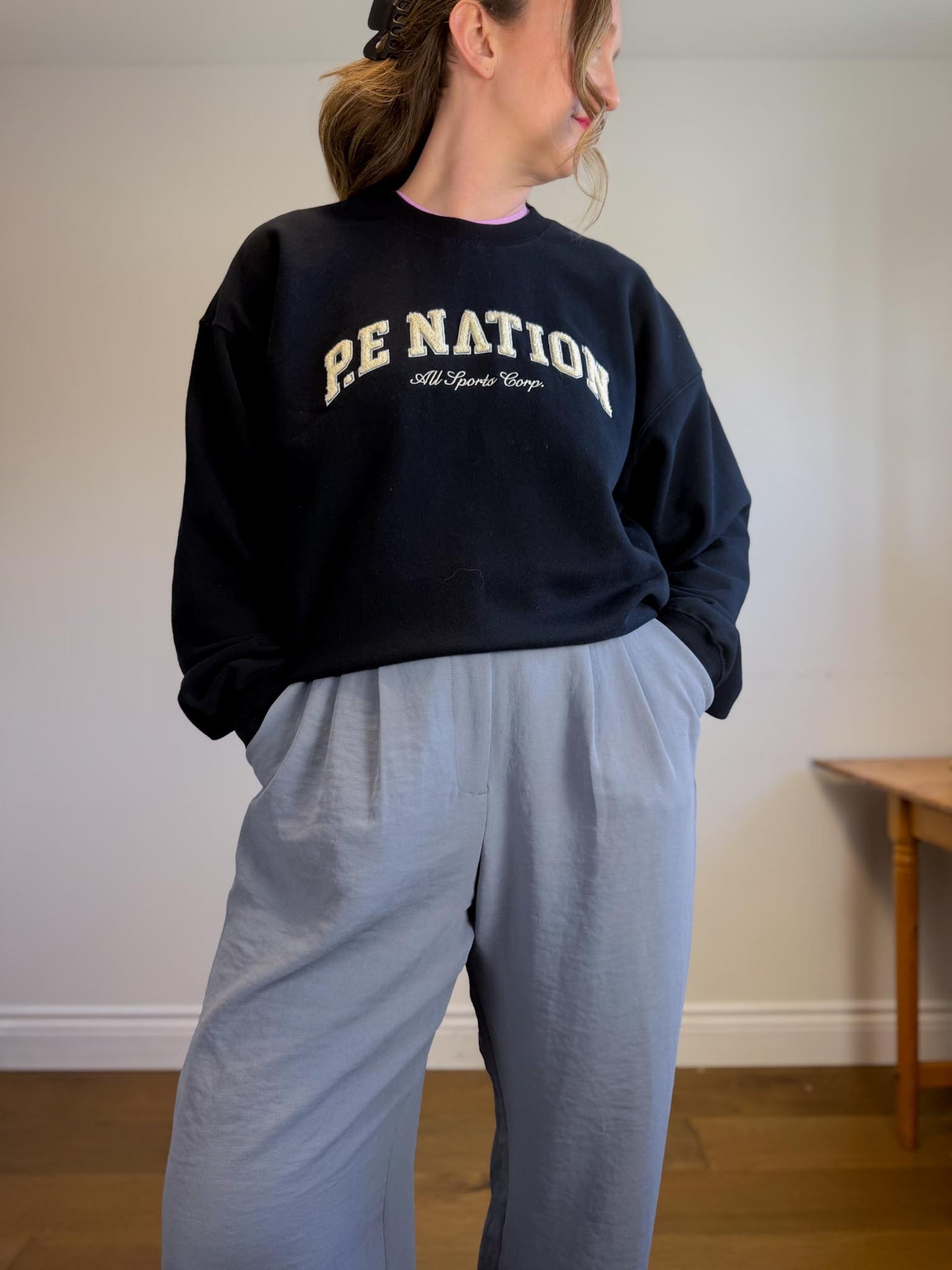 PE NATION Crewneck in Navy (Size XS-M)