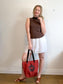 Babaton Sleeveless Mockneck Top in Brown (Size M)