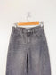 Fabrique Sustainable Barrel Leg Jeans in Faded Black Wash (Size S)