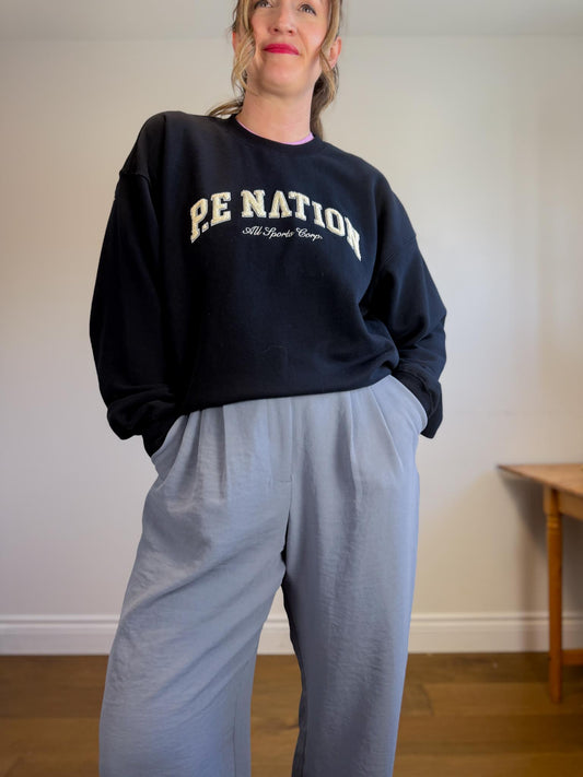 PE NATION Crewneck in Navy (Size XS-M)