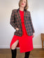 Vintage Plaid Blazer in Black/Red (Size L)