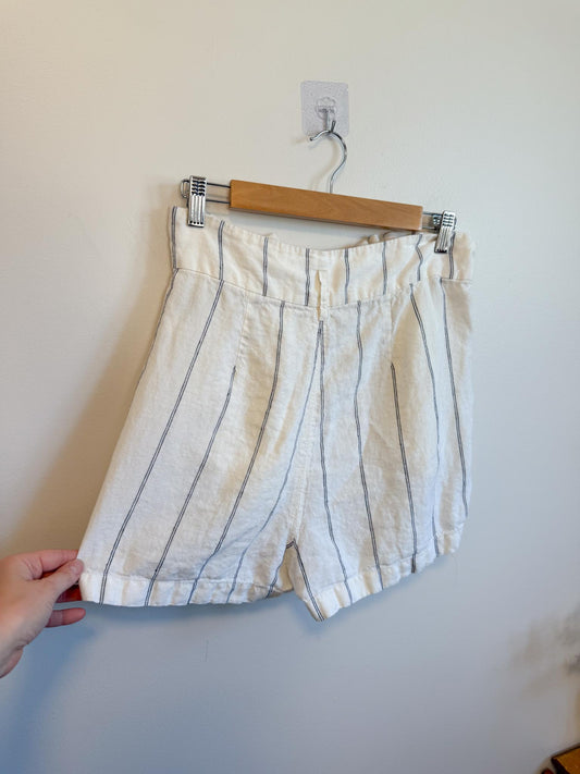 Wilfred Linen Shorts with White/Navy Stripe (Size M)