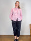 XIRENA "Gillian Ruffle Shirt Small in Rose Mallow" (Size XS-M)