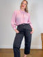 XIRENA "Gillian Ruffle Shirt Small in Rose Mallow" (Size XS-M)