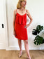 LAMADE "Silk Ruffle Tank Dress" in Orange (Size XS/S)