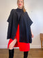 Theory Palomino Reversible Wool Cape Jacket in Black (Size M/L)