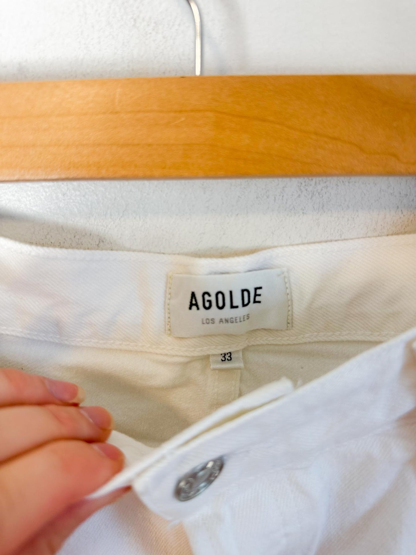 AGOLDE "Parker Long Short in White" NWT (Size 33)