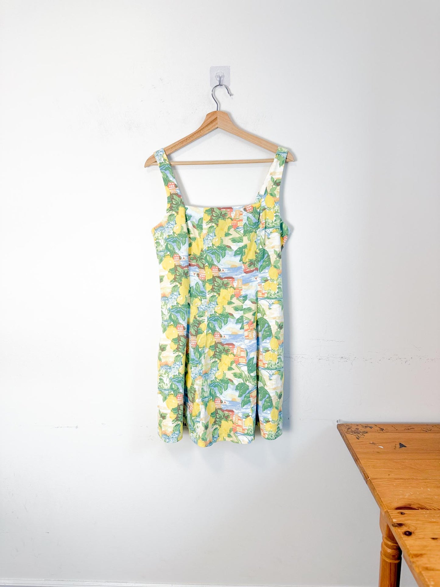 Abercrombie & Fitch Mini Dress in Lemon Italian Coastline Print (Size L)